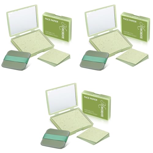 MAYCREATE® 300PCS Face Oil Blotting Paper for Oily Face, Natural Oil Absorbing Sheets for Face, Portable Bamboo Carbon Linen Face Wipes for Oily Skin, Built-in Mirror & Powder Puff Pad MAYCREATE® 300PCS Face Oil Blotting Paper for Oily Face, Natural Oil Absorbing Sheets for Face, Portable Bamboo Carbon Linen Face Wipes for Oily Skin, Built-in Mirror & Powder Puff Pad